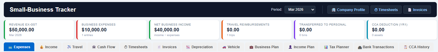 Small-Business Tracker